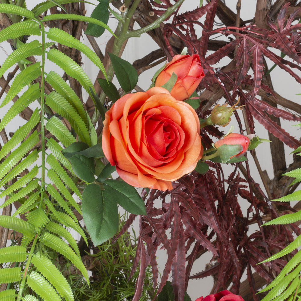 Ш180/60-2(з) Ширма декоративная искусственная цветочная в раме 140хh180см, бордо _2