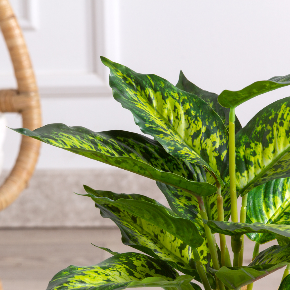 ЦС165-1(F) Калатея искусственная пёстрая в кашпо d11см_1