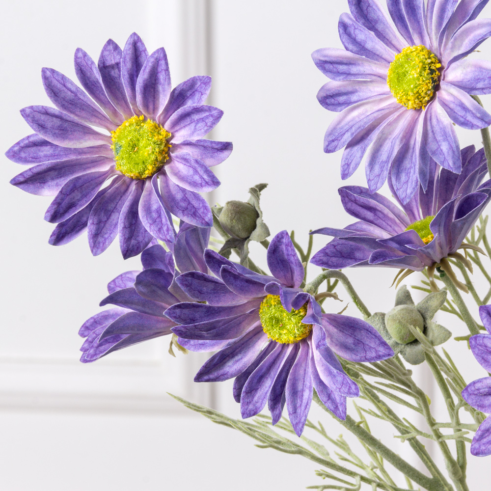 7141А/0443-20/17Р Ромашка искусственная 3 головы, 2 бутона, h60см, фиолетовая_2