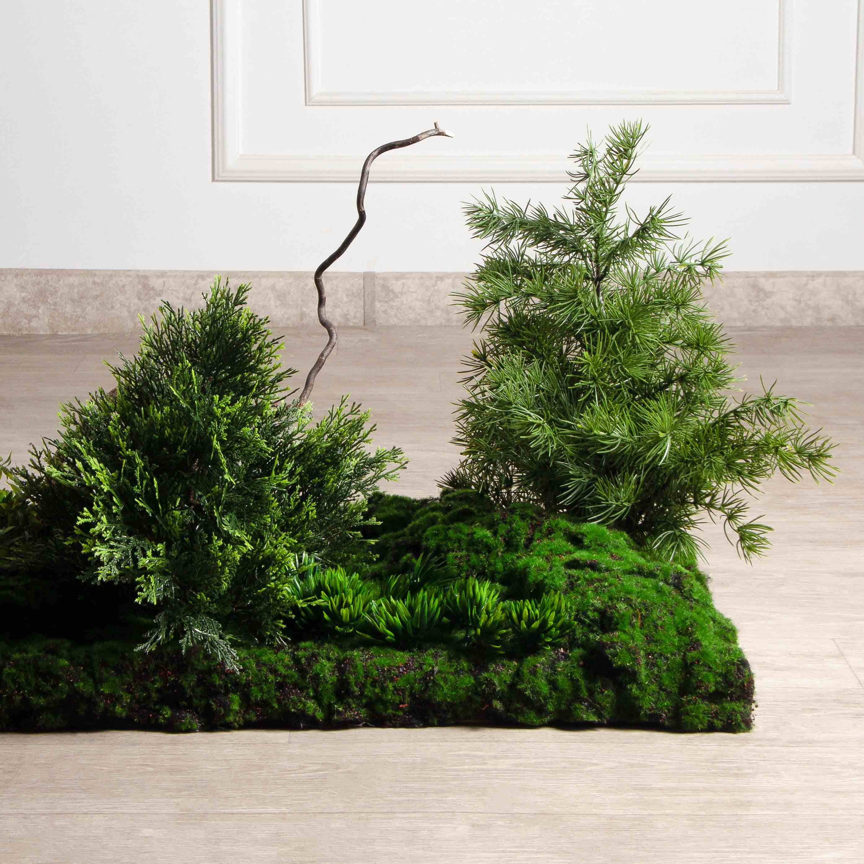 БС180/ОС/30-1(з)(F) Композиция искусственная с сосной h180см, h115см на основании 390х46см_7