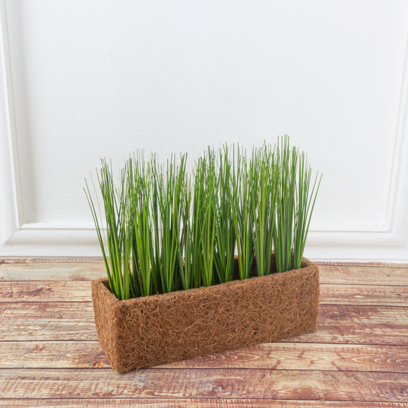 ТД022(Promo) Трава искусственная Осока  h16см в кокосовом боксе 25х8х8см_5