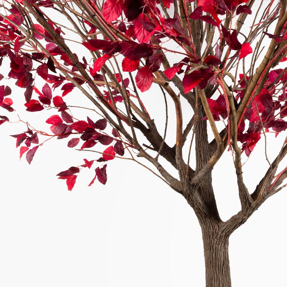 320Гбст/разб/РН/640(F) Дерево искусственное интерьерное лиственное h320см d240см, красно-бордовое_3