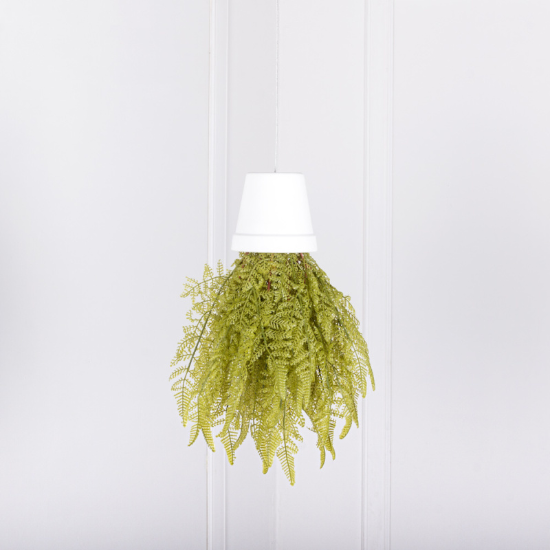 СП08-1 Sky Planter Даваллия(папоротник) h28см(силикон)  в кашпо d11см_1