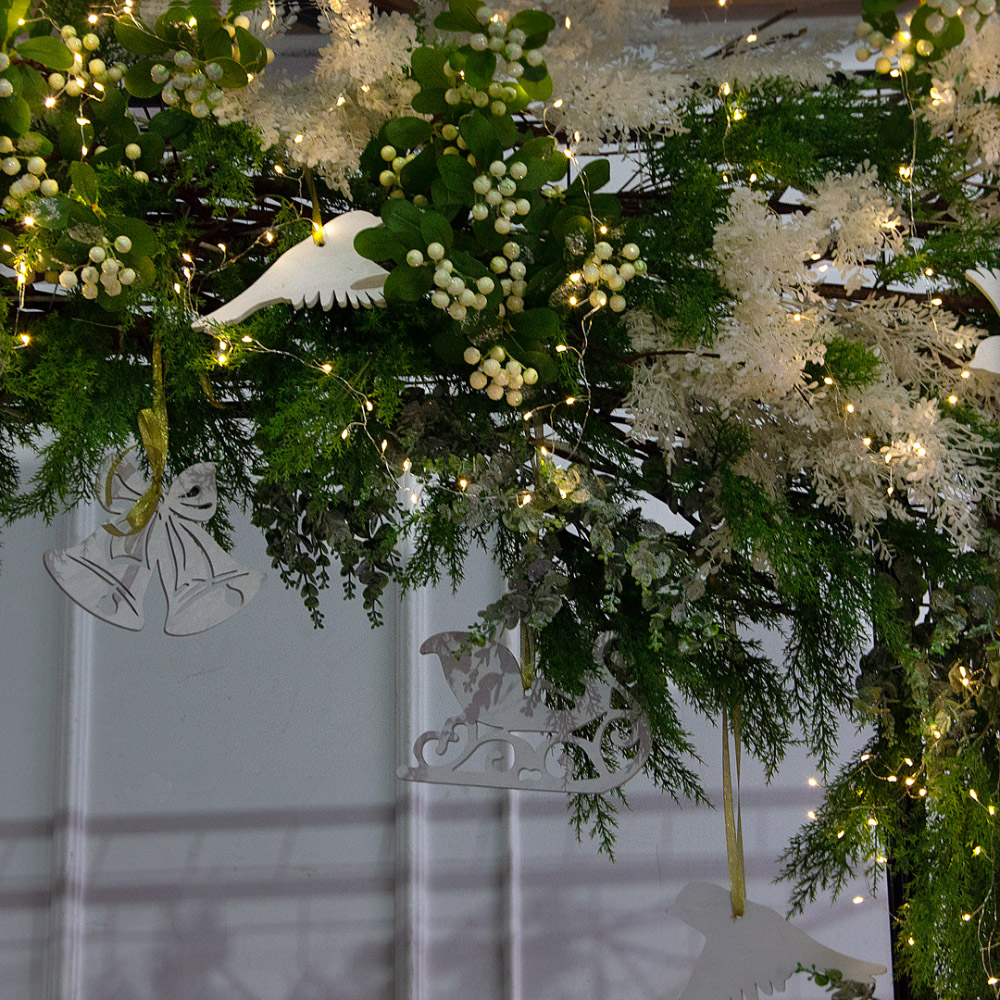 ДЛ192/СВ03т(Пр)(Fix)(F)Декор вход.группы h200см н/прутьях, прист.с гирлянд.Роса, скандинав.стиль_7