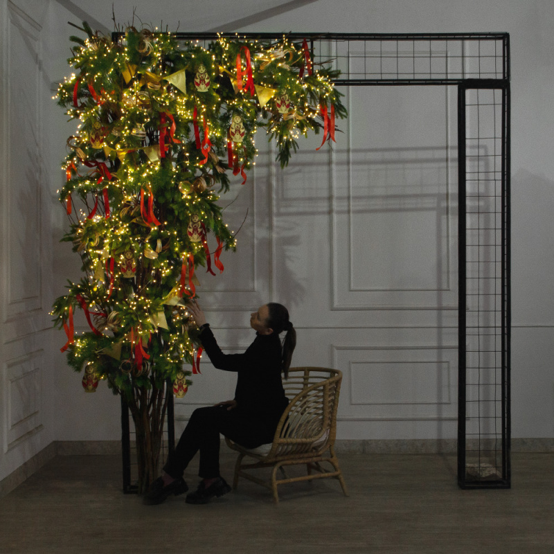 ДЛ197/СВ03т(Пр)(Fix)(F)Декор вх.группы h280см н/прут, прист.,с матрешками в русс. стиле и гир.Роса_1