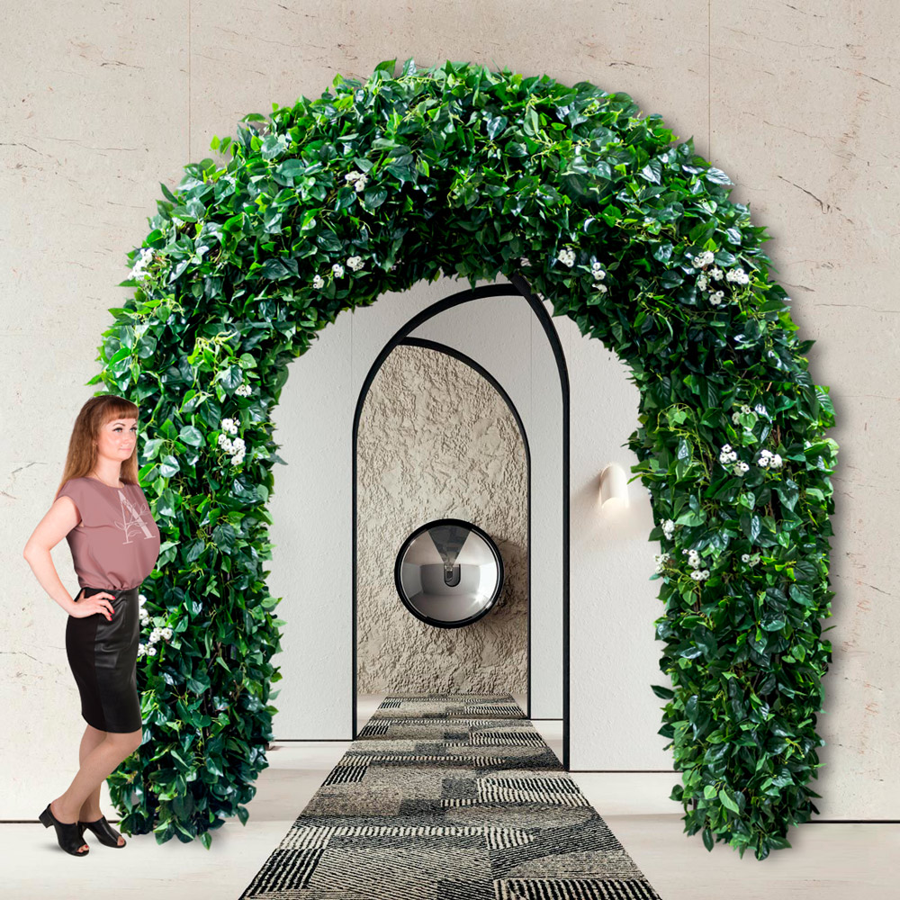 ДА07(з) Декоративная искусственная арка со сциндапсусом 250х290см_1