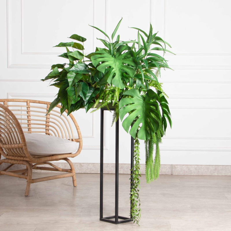 ВМ35-1(з)(Пр)(F) Композиция искусственная Зеленый Микс на вставке 50х22х3см_1