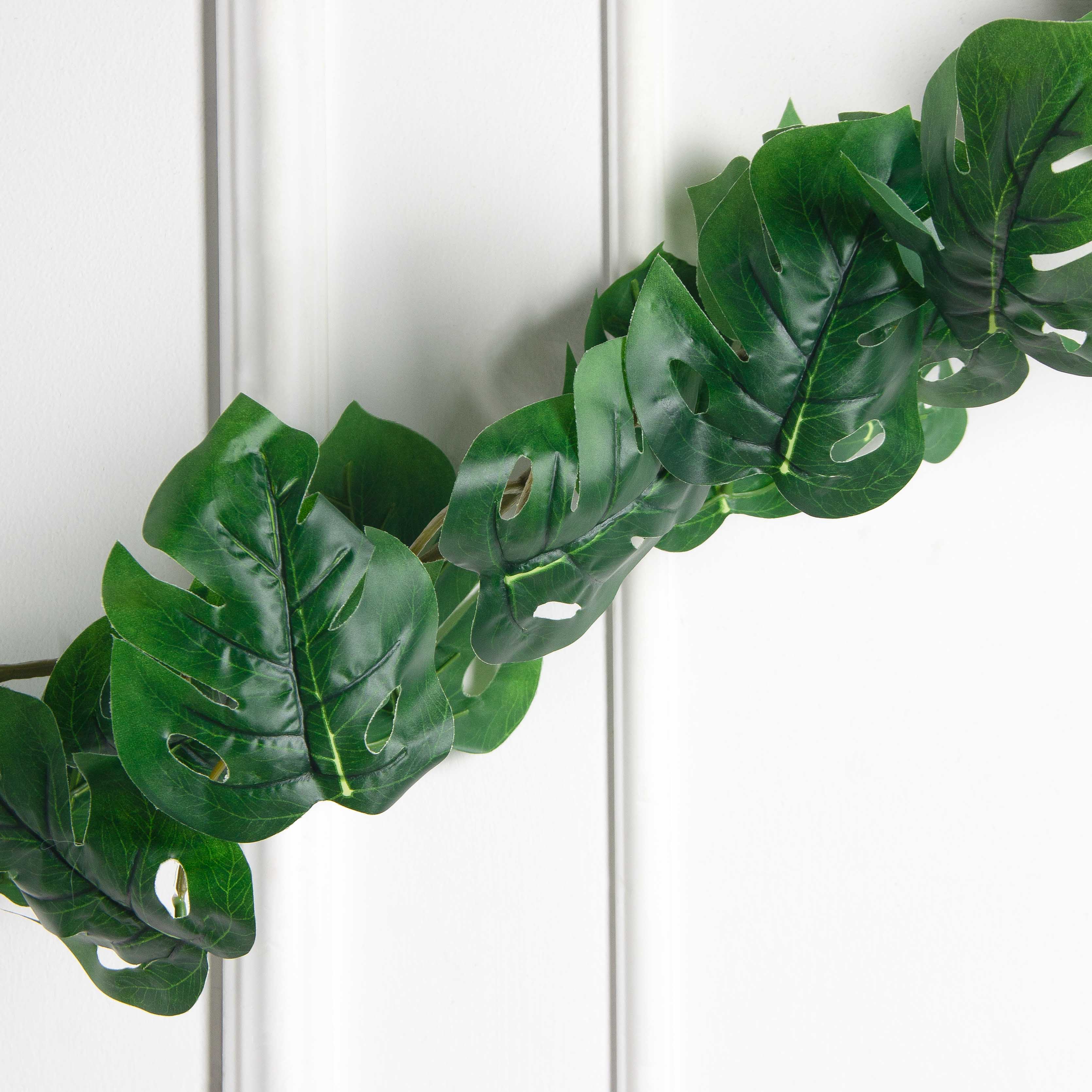 7144А/0016-355(F) Лиана монстера искусственная h150см(144+6) листья 11хh12см_2