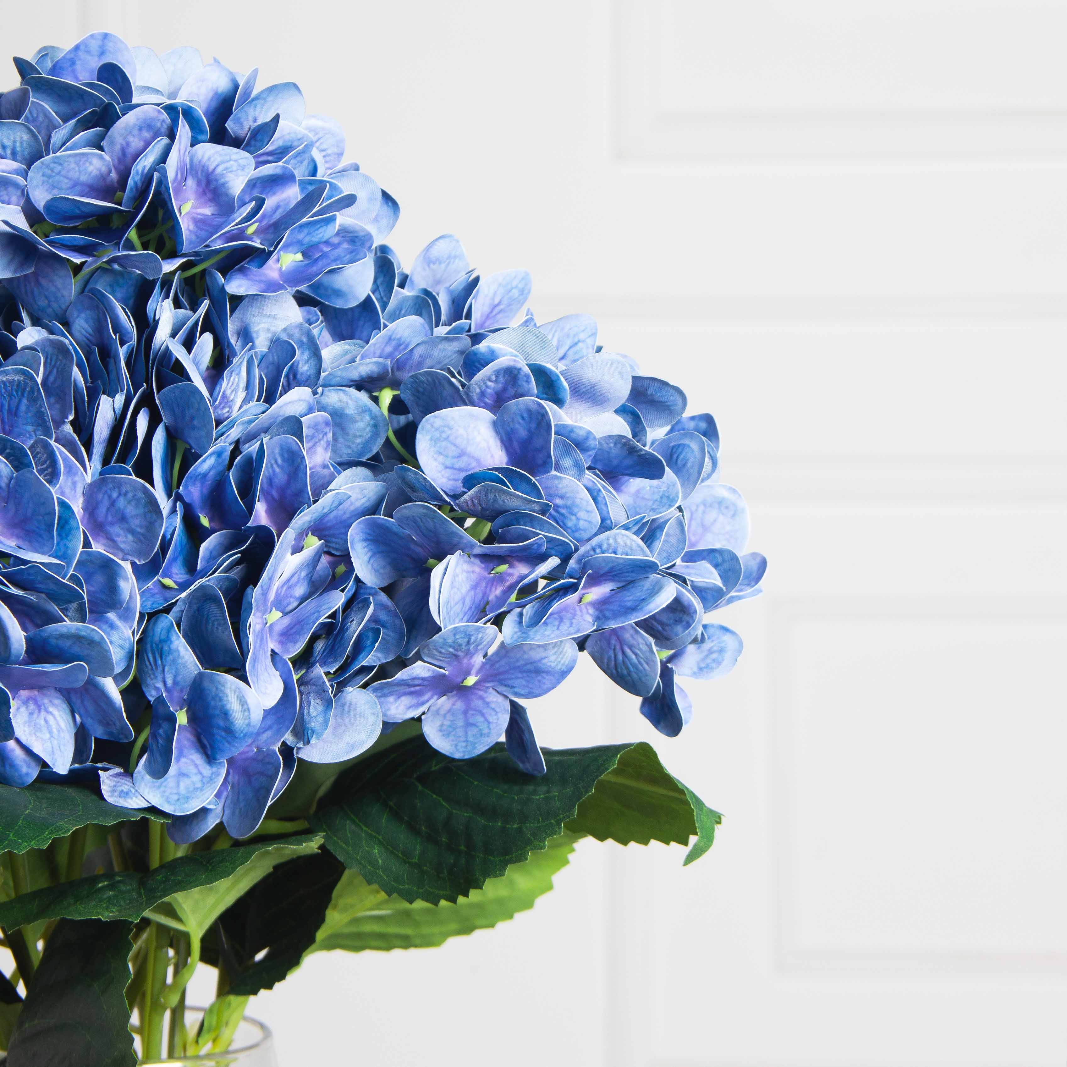 7142/А2785-125(F) Гортензия искусственная ветка h47см(нога 11см) голова d14см, синяя_4