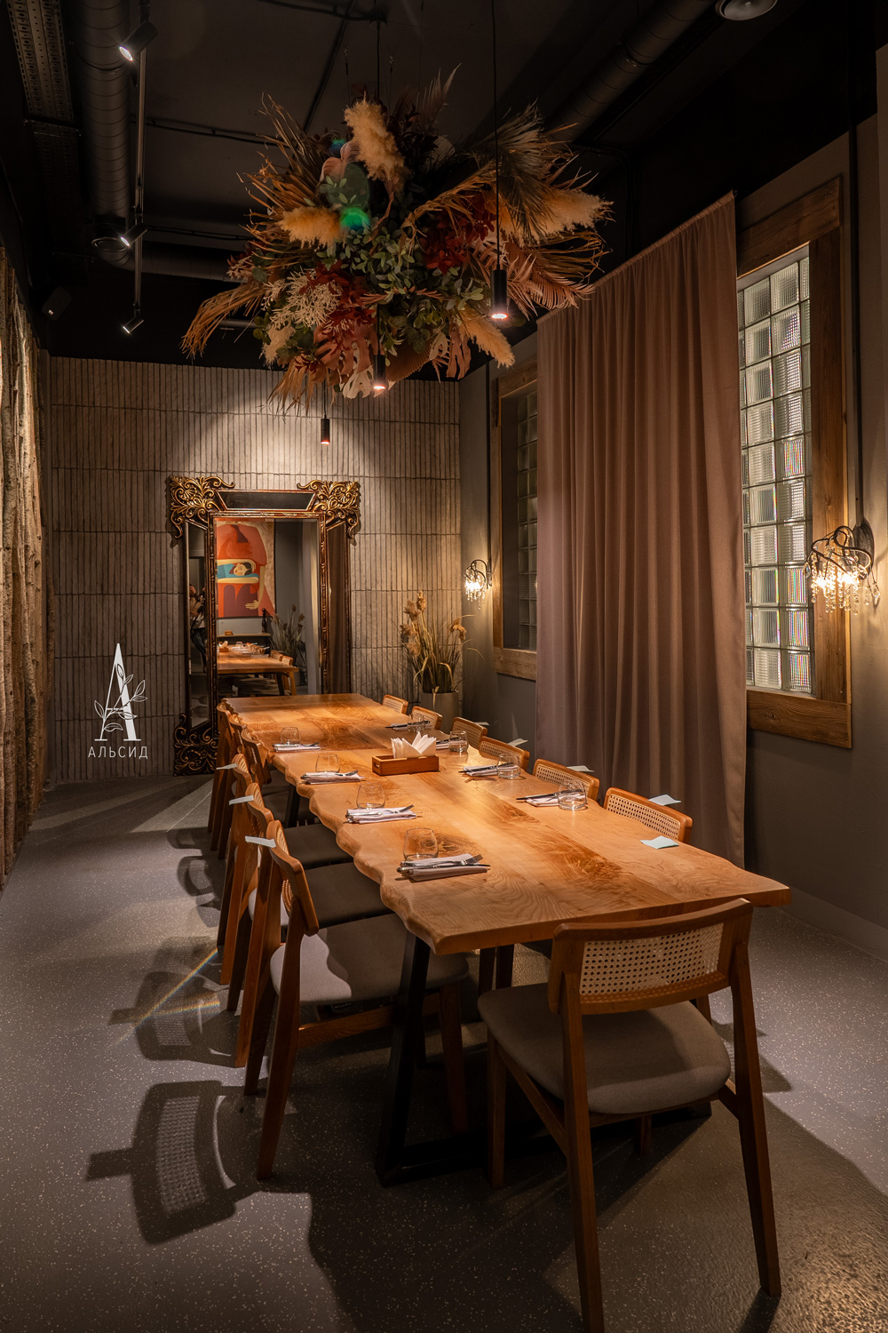 КЗ/47-1(з)(Пр)(F) Композиция искусственная с сухоцветами подвесная, 250х130см_12