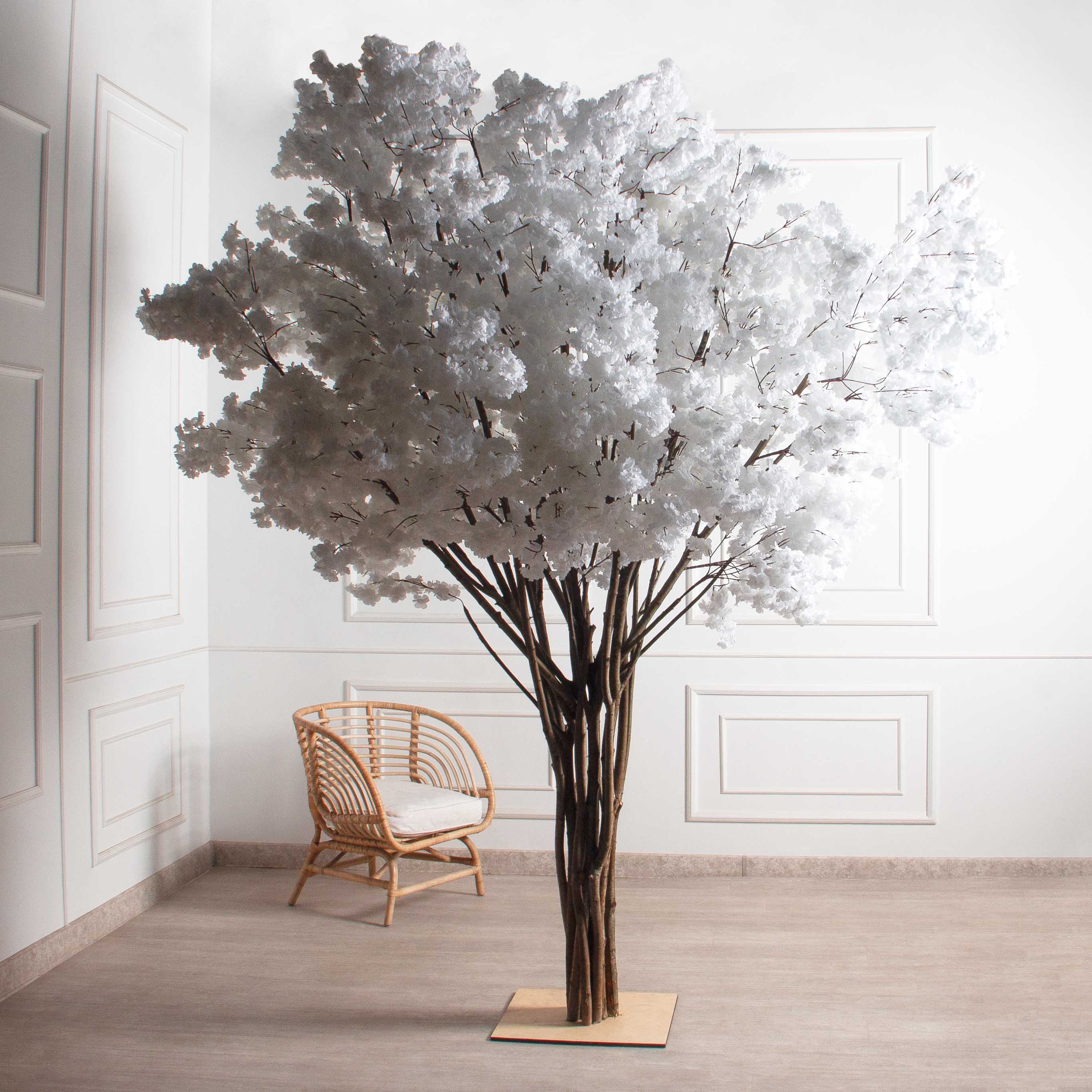 270/РН/225-2(з)(F) Сакура искусственная h270 d250см на основании 50*50см, белая_4