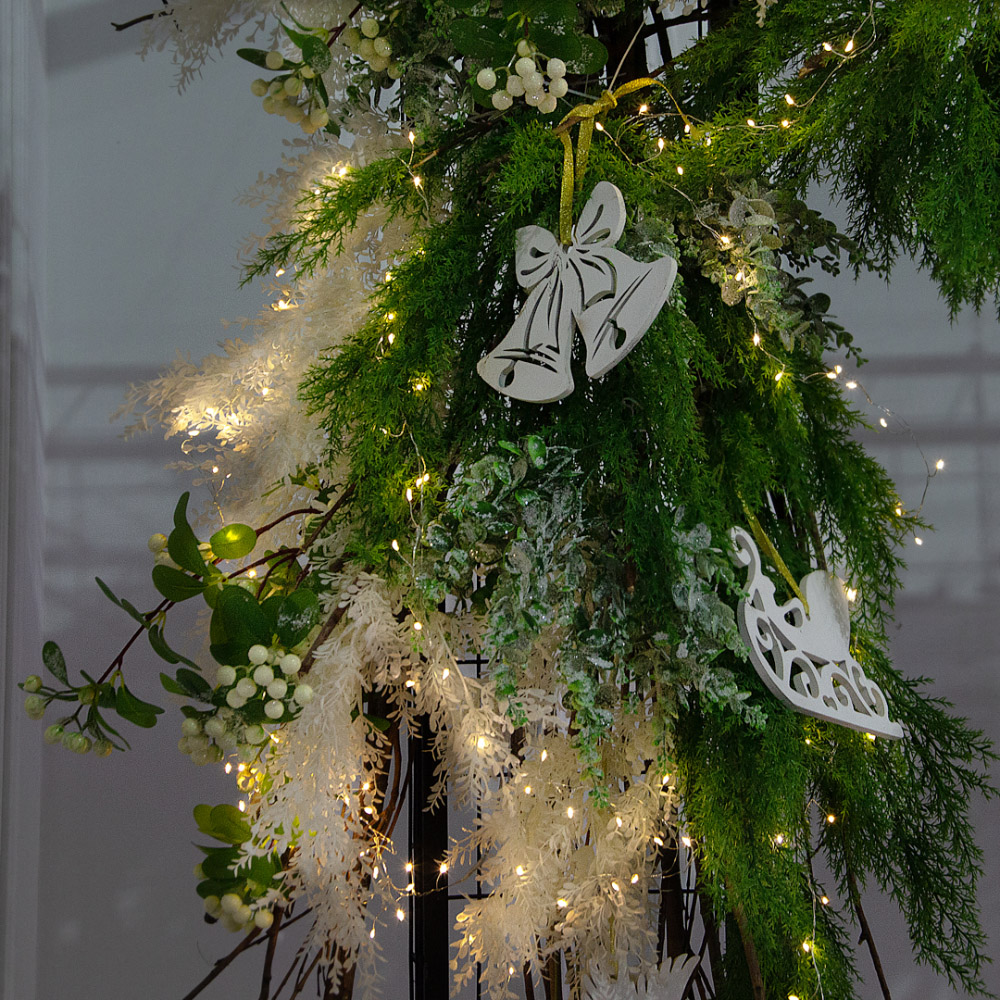 ДЛ192/СВ03т(Пр)(Fix)(F)Декор вход.группы h200см н/прутьях, прист.с гирлянд.Роса, скандинав.стиль_8