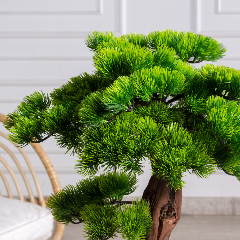 БС050/2К/ОС/30(Пр)(F) Бонсай искусственный Сосна h50см в интерьерном кашпо_2