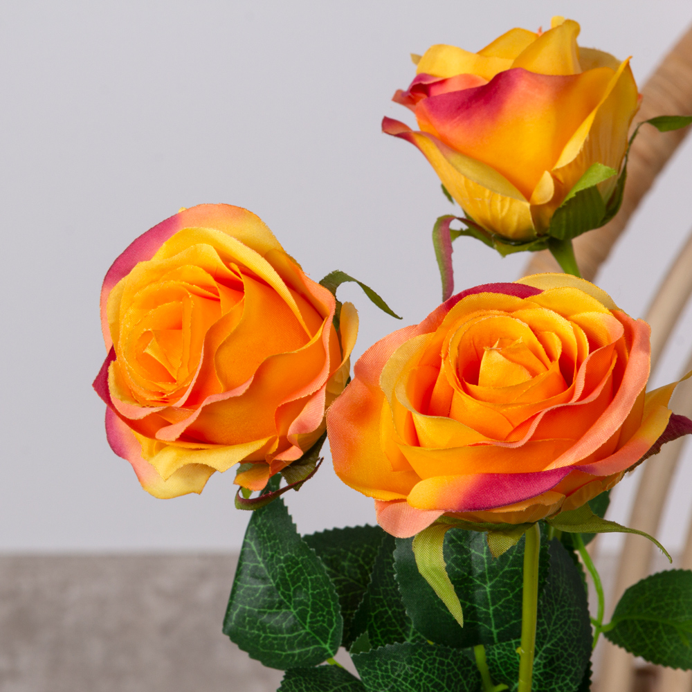 7141А/0443-09/3Р Роза искусственная 1 голова d8см, h44см, желтый_2