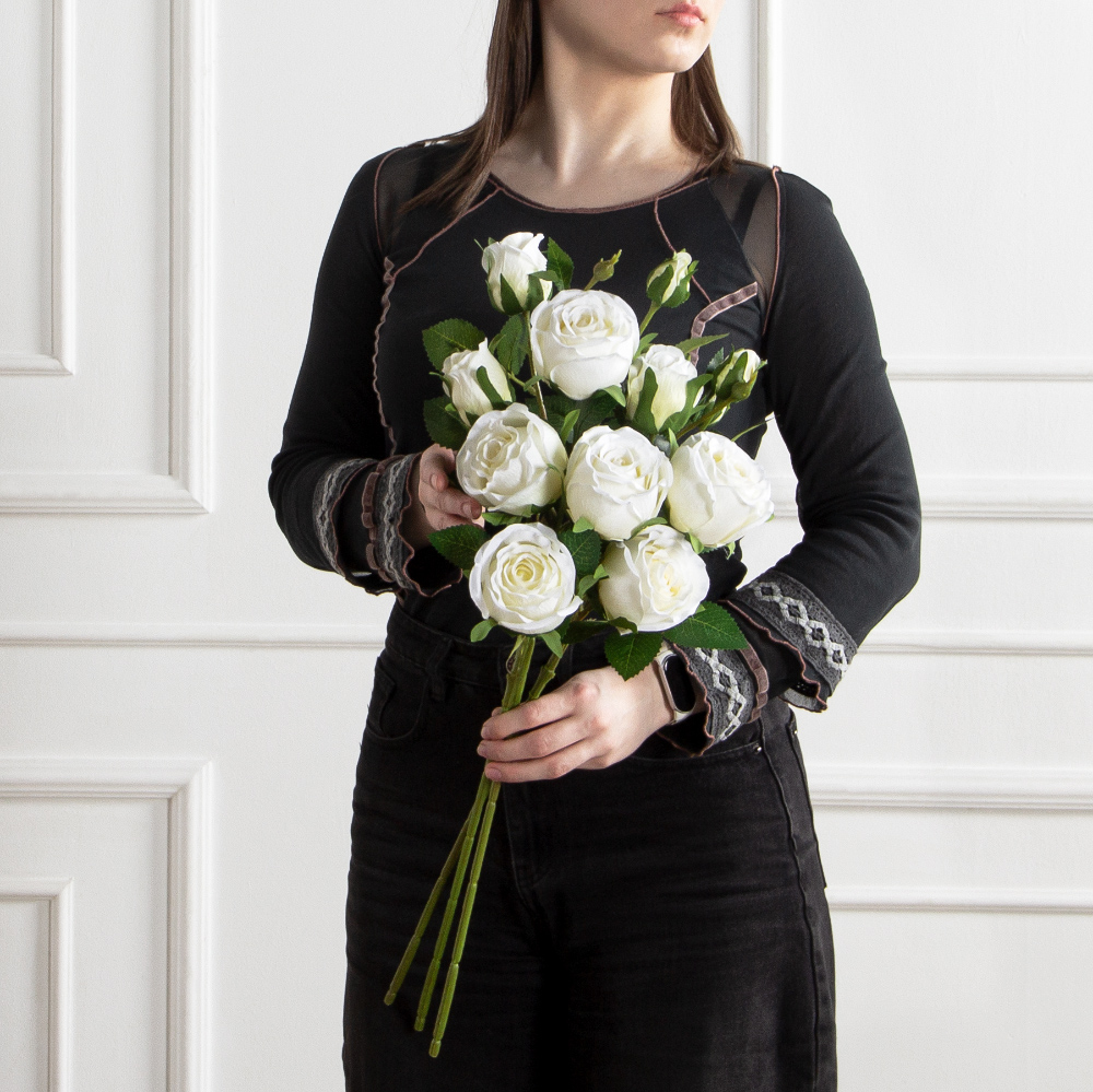 7141А/0108-0360/23(F) Роза искусственная h65см 2головы 2бутона,белая_5