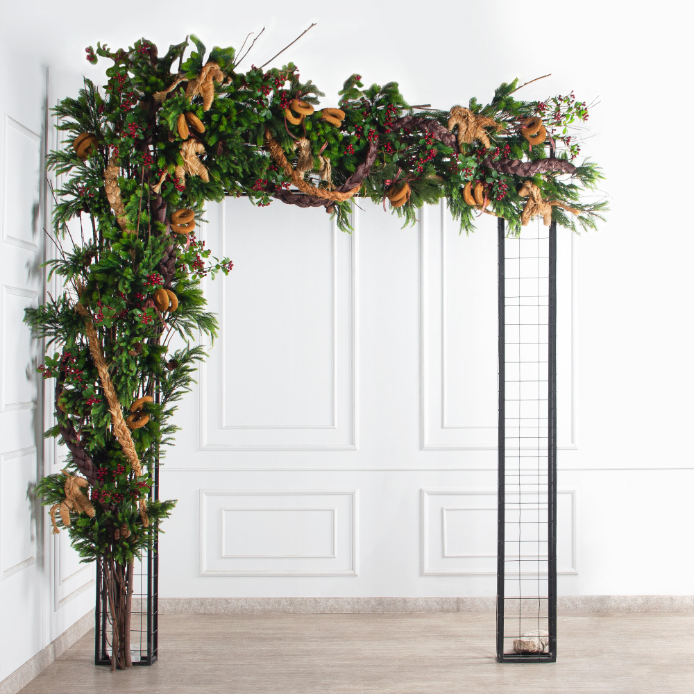 ДЛ193-1(Пр)(Fix)(F) Декор вход.группы h330 н/прутьях,прист.с гир.Роса в русском стиле,беж-корич._2