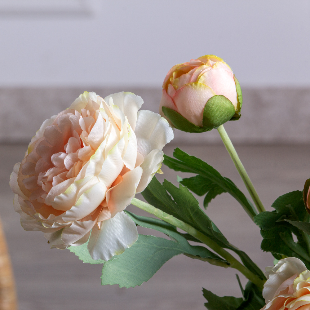 7141А/9149-09/13(F) Ранункулюс искусственный h50см, персик, 2головы, 1бутон_3