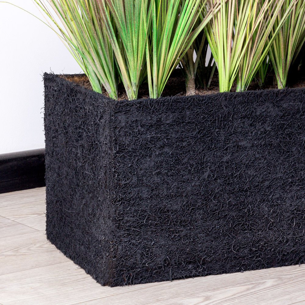 ТД100(Promo) Трава Осока искусственная с камышом в кокосовом боксе 86х32хh30см_1