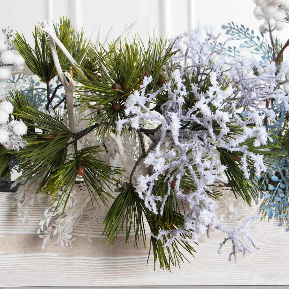 К566(Пр)(F) Композиция искусственная НГ на основании, бело-голубая_3