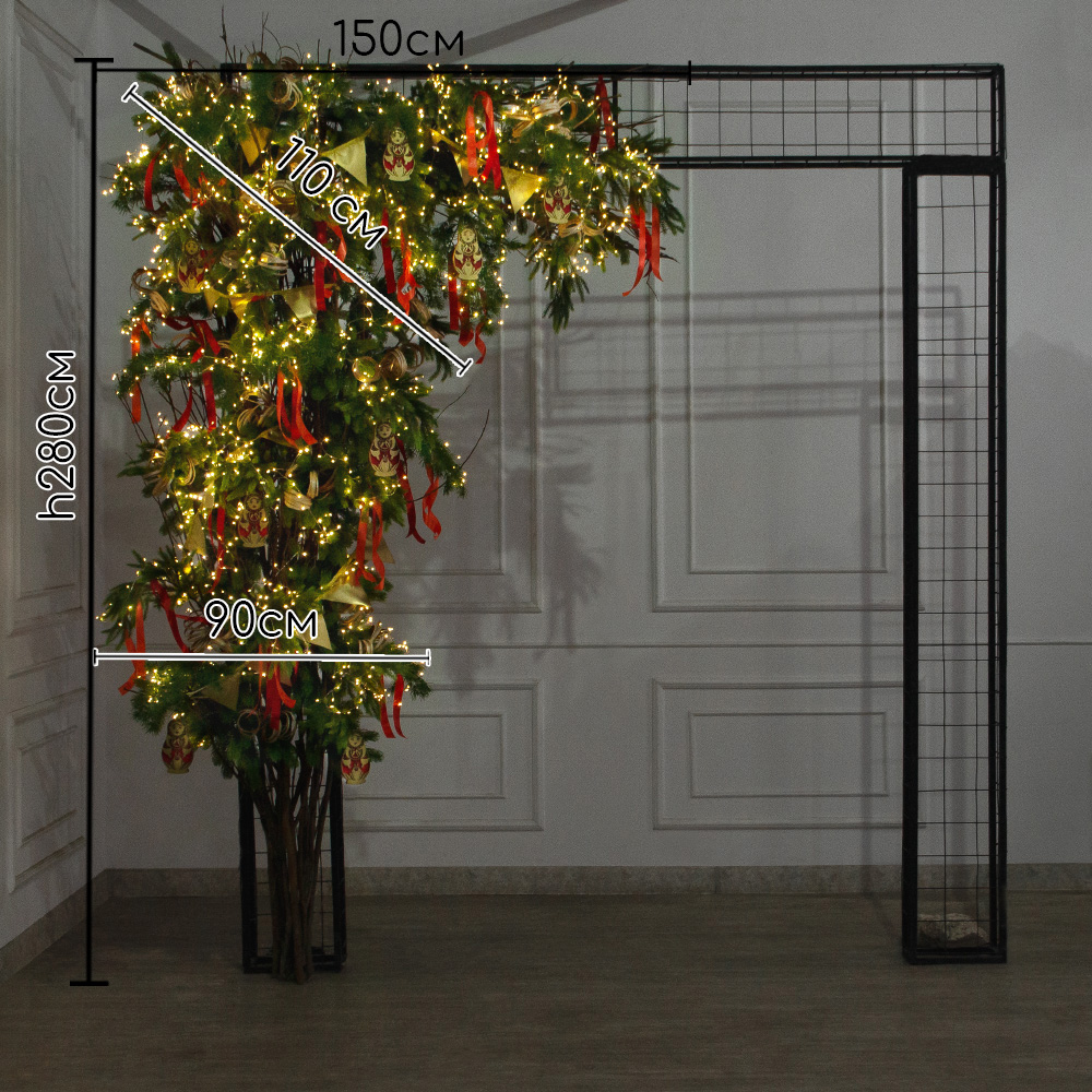 ДЛ197/СВ03т(Пр)(Fix)(F)Декор вх.группы h280см н/прут, прист.,с матрешками в русс. стиле и гир.Роса_2