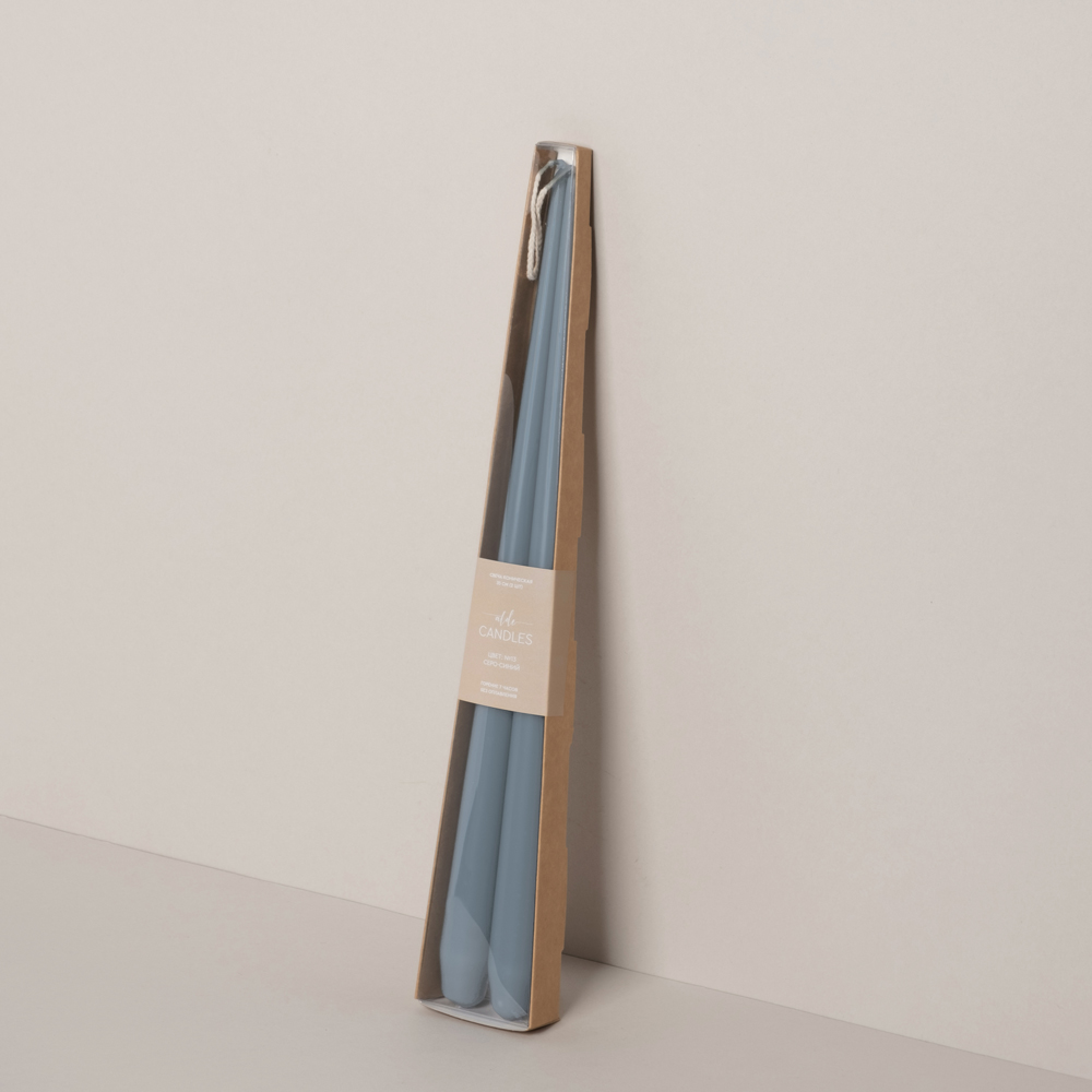 СК35-14(Fix)(F) Свеча коническая 35см Оттенок №14 (серо-голубой) 2шт/уп_1