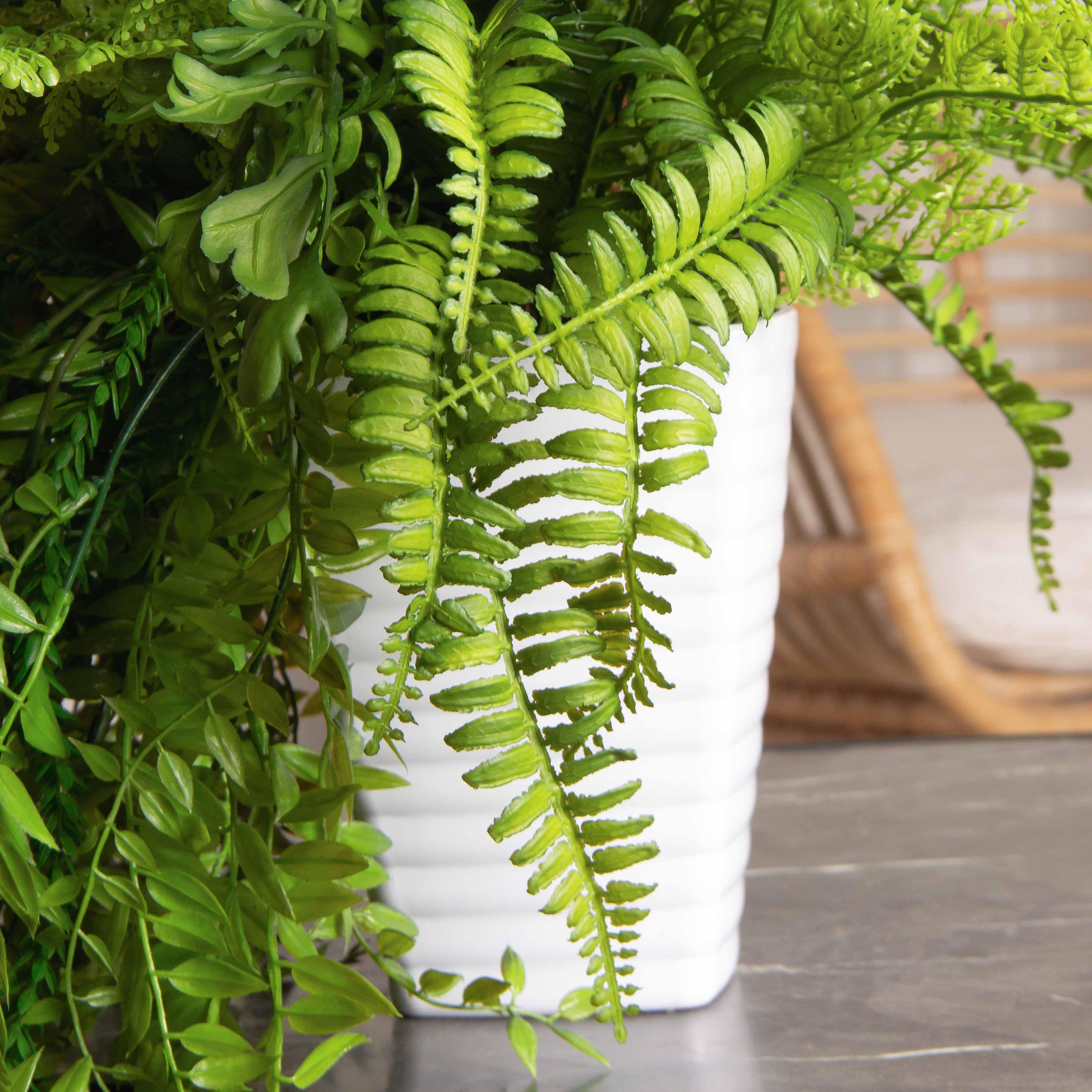 КЗ/02(F) Композиция искусственная Папоротники h32см в кашпо (силикон)_6