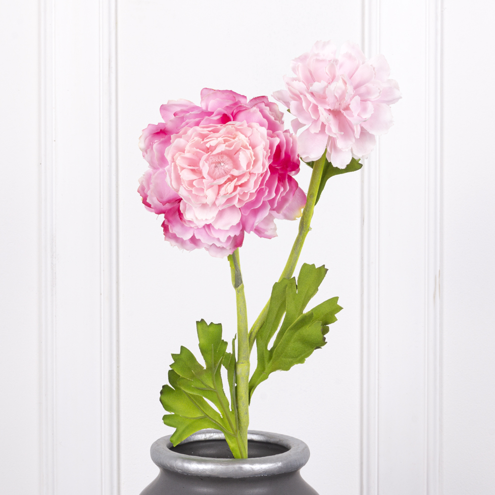 7141А/9120-07/1Р Ранункулюс искусственный 1 голова d9см, 1 бутон, h59см, розовый_1