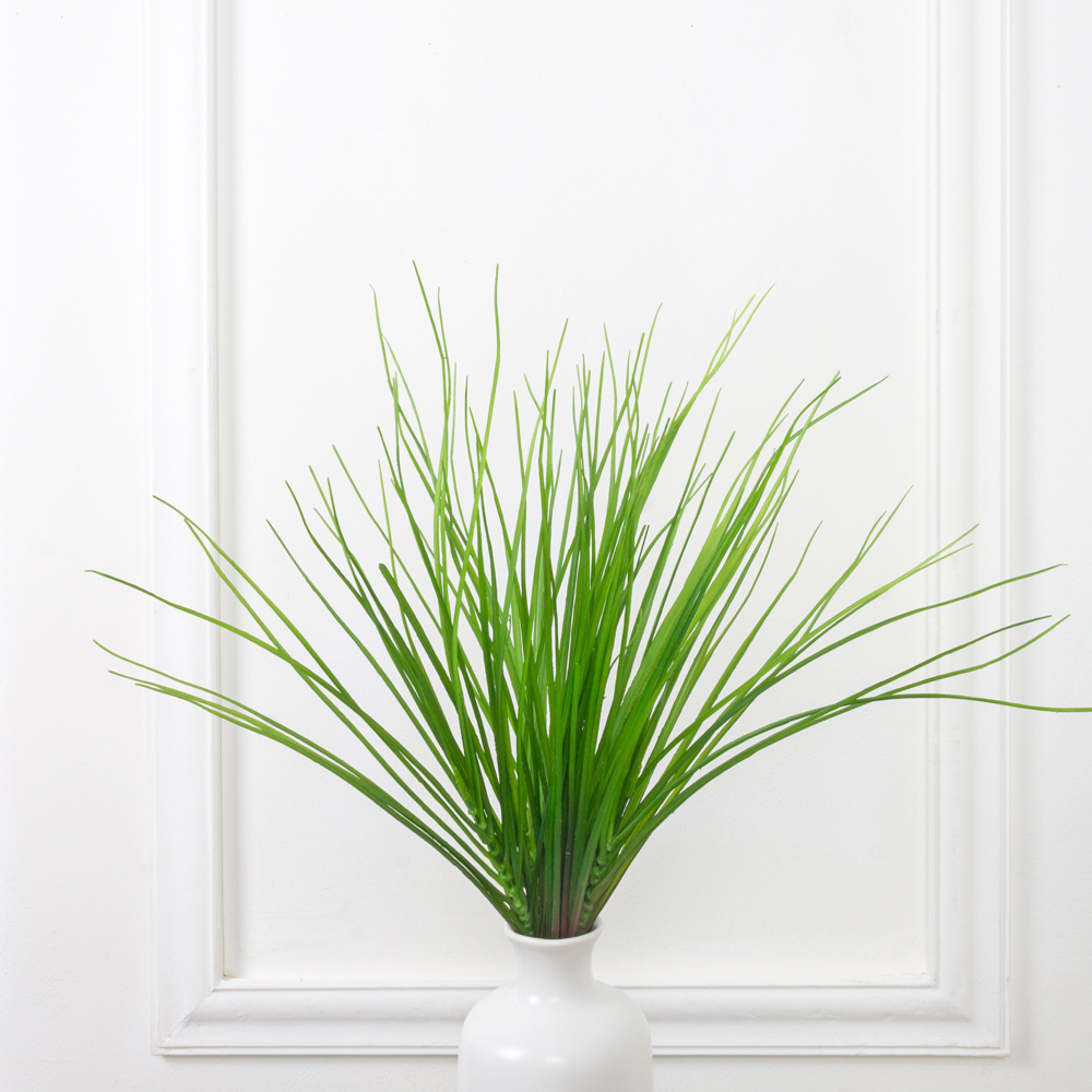 7143/0228-51 Трава искусственная куст 5 частей, h52см, зеленая/низ бордо (латекс)_1