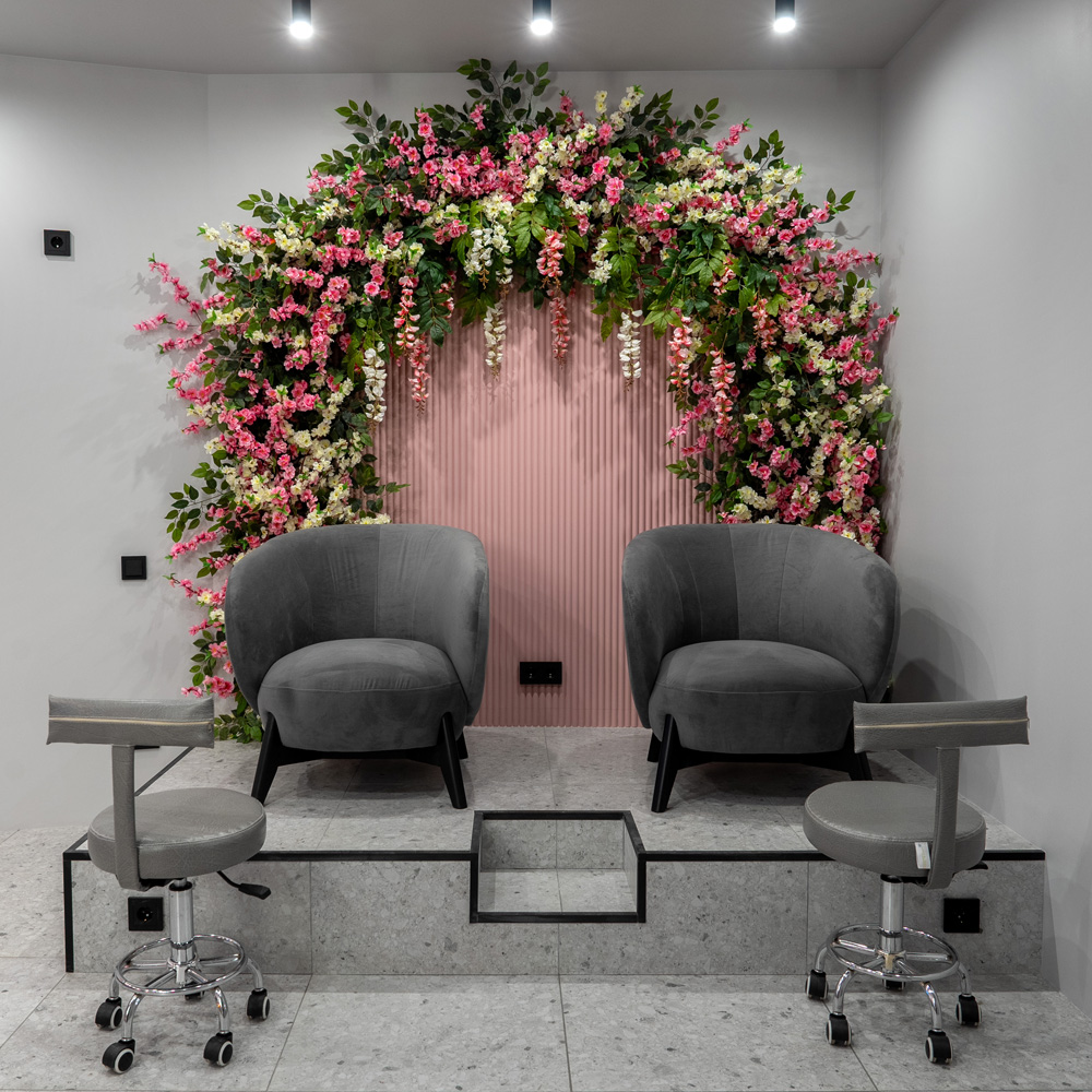 Л71-2/3(з) Лиана искусственная с сакурой L100см, бело-розовая_4