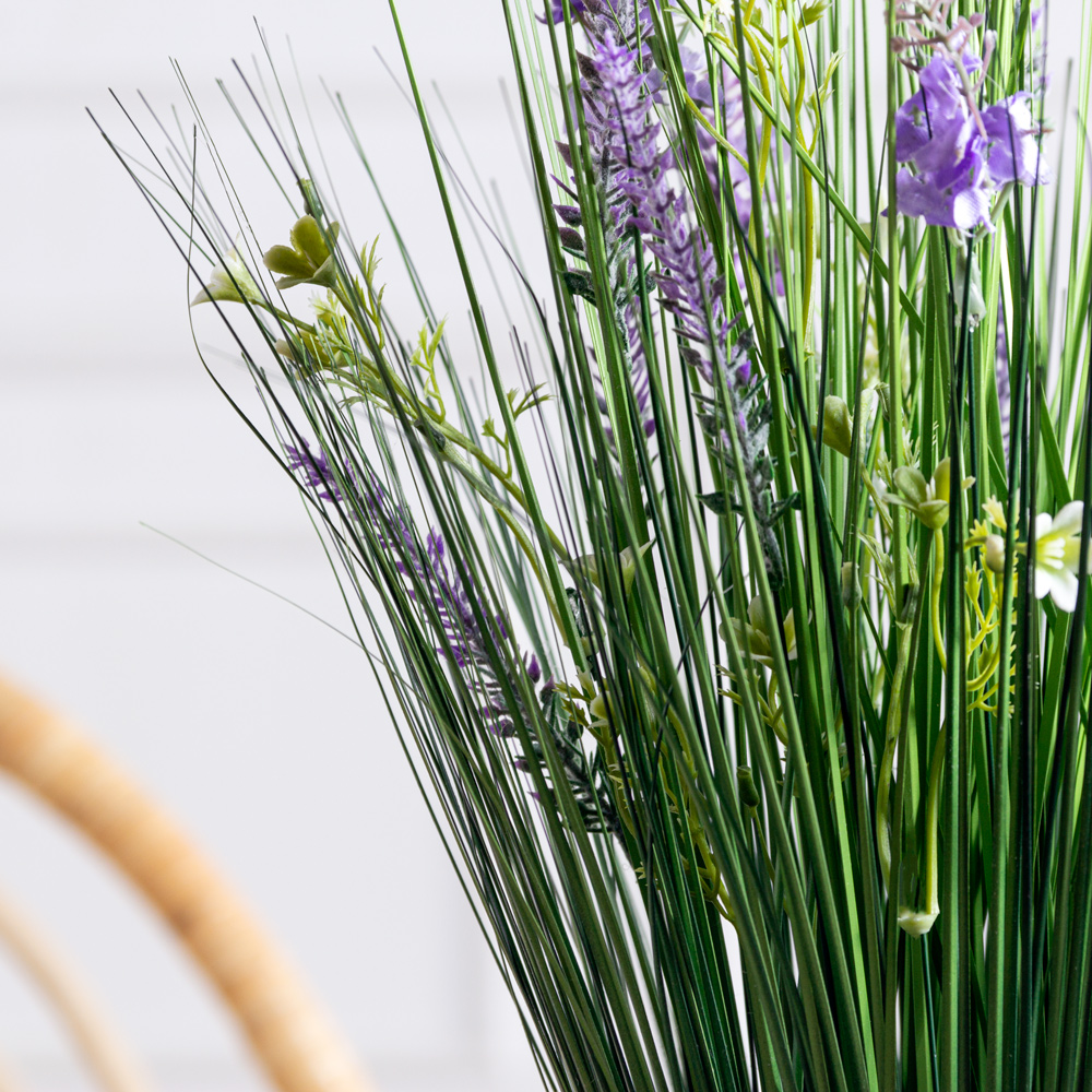 С015(F) Сноп из искусственной осоки с лавандой h37см, d17см, букет _2