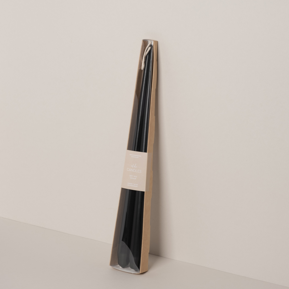 СК35-12(Fix)(F) Свеча коническая 35см Оттенок №12 (черный) 2шт/уп_1