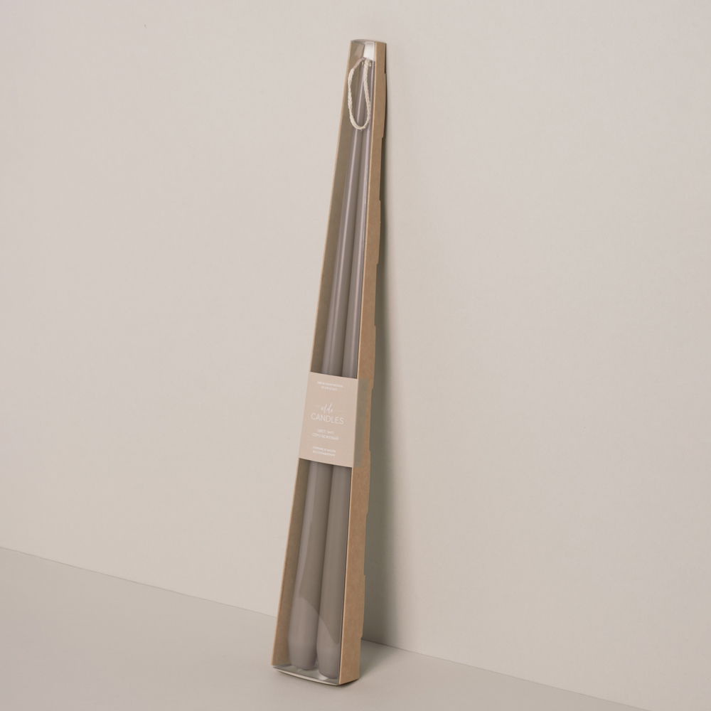 СК42-11(Fix)(F) Свеча коническая 42см Оттенок №11 (серо-бежевый) 2шт/уп_1