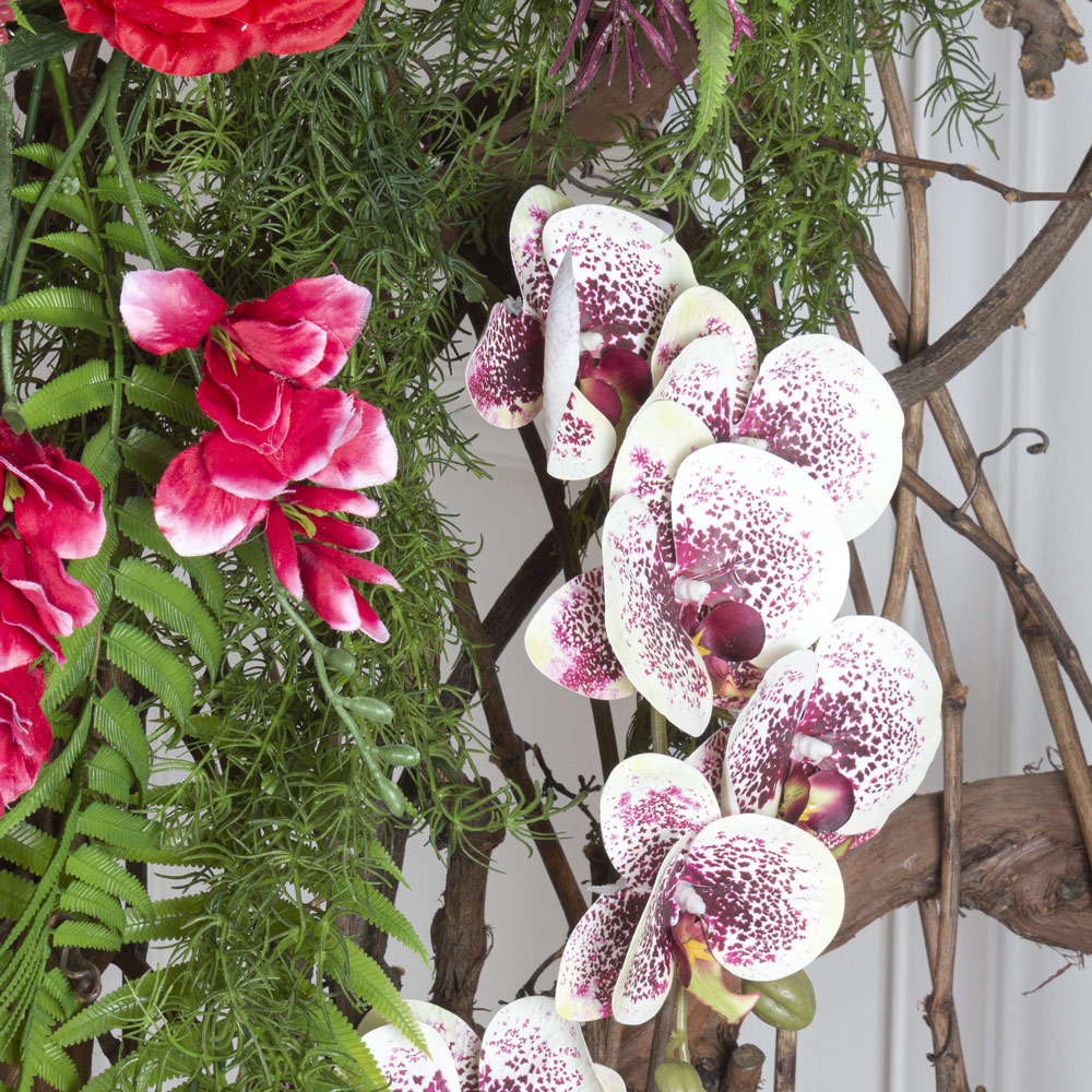 Ш180/60(з) Ширма декоративная искусственная цветочная в раме 140хh180см, бордо _1