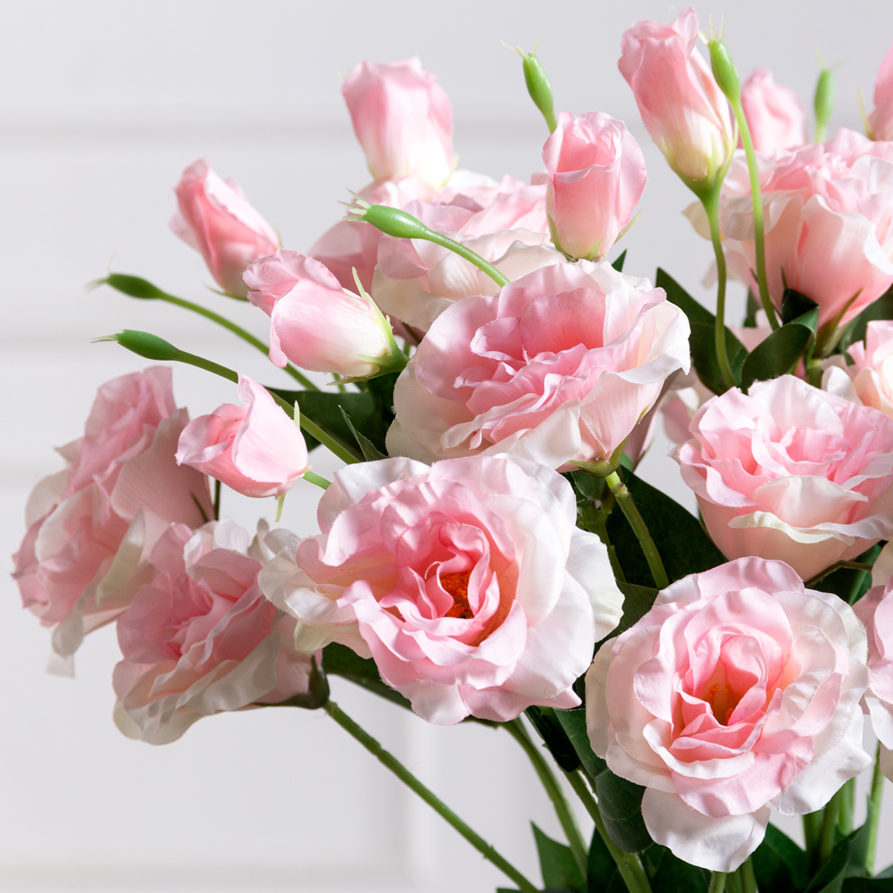 7141А/9149-04/5(F) Эустома искусственная 2 головы, 1 бутон, h67см, светло розовая_1