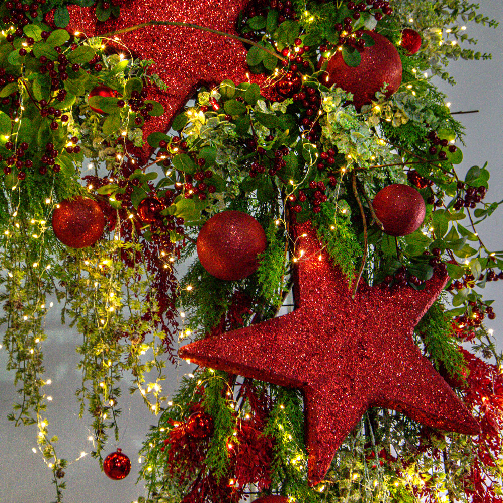 ДЛ190/СВ03т(Пр)(Fix)(F)Декор вход.груп.h210см н/прутьях,прист.с гирлянд.Роса,со звездами и шарами_5