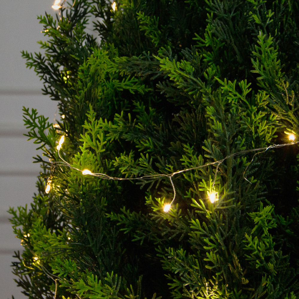 Т150/СВ03т/1460(Пр)(F) Туя искусственная конус  h150см с гирляндой Роса_4