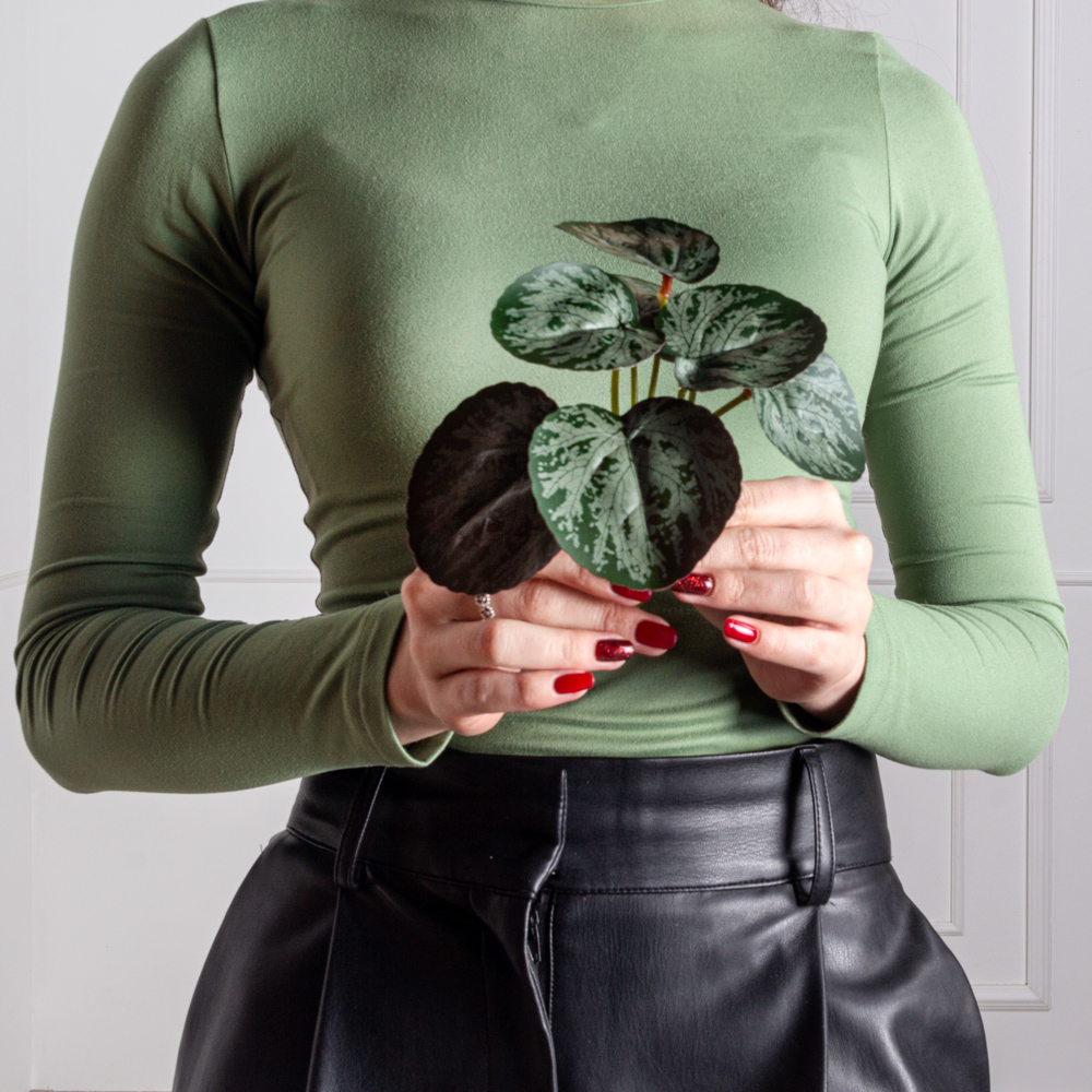 7143/0015-3 Пеперомея искусственная куст мини h15см, мрамор-зелен._2