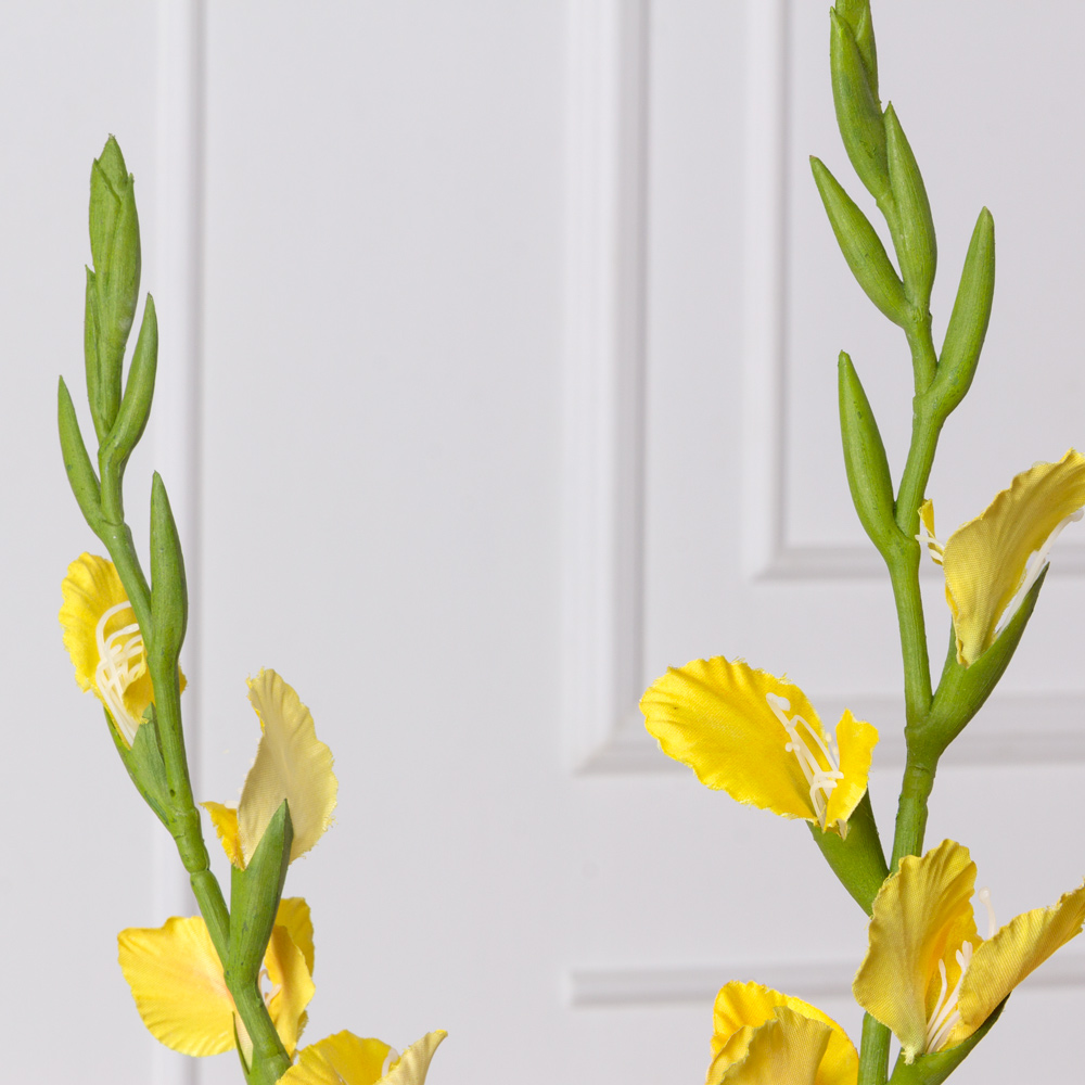 7141А/9120-26/3Р Гладиолус искусственный h85см, желтый_2