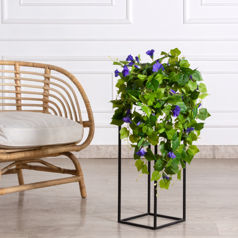 К450-1(з) Композиция искусственная цветочная с петунией синей в кашпо d12см