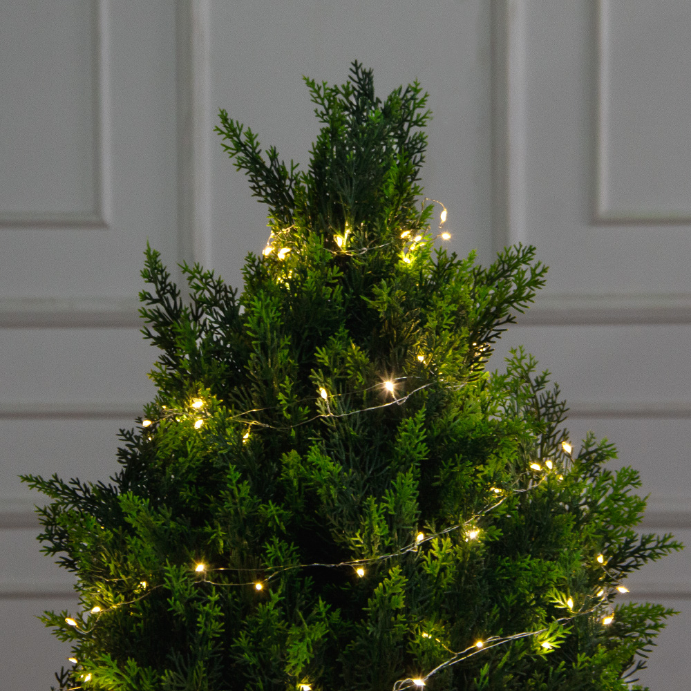 Т120/СВ03т/1460(Пр)(F) Туя искусственная конус  h120см с гирляндой Роса_3