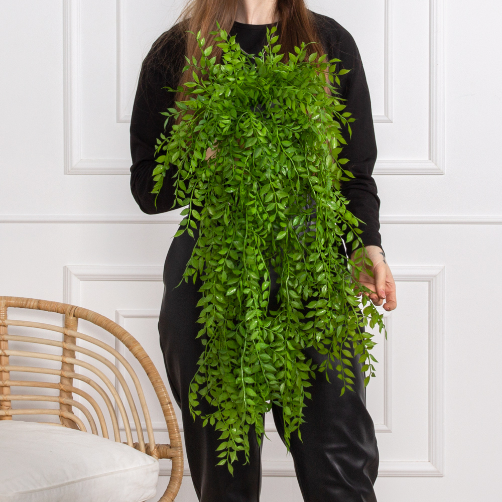 КЗ/51(з) Композиция искусственная Даксин ампельный в кашпо d11см_3