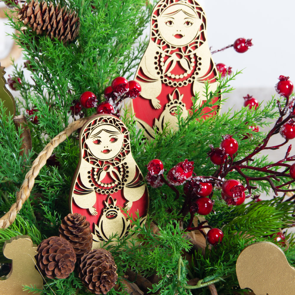 К567(Пр)(F) Композиция искусственная НГ интерьерная в русском стиле, на основании_3