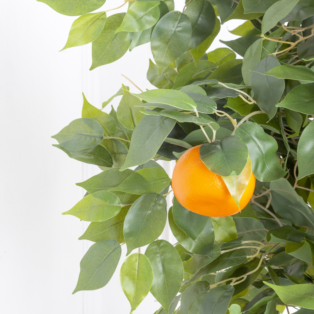 БП150/2К/42-5(з)(Пр)(F) Бонсай искусственный Мандарин с плодами h150см в кашпо_4