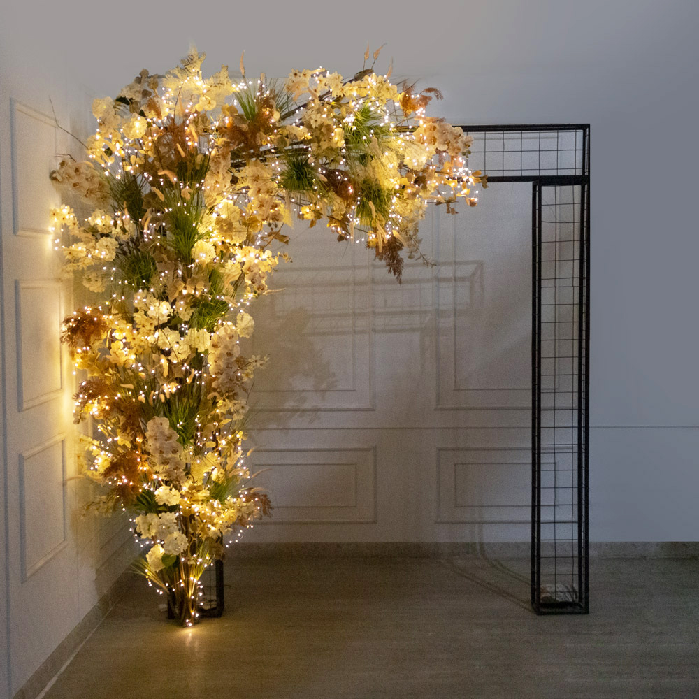 ДЛ176/СВ03(Пр)(Fix)(F) Декор вход. группы h300см на прутьях, пристен. с гирляндой 