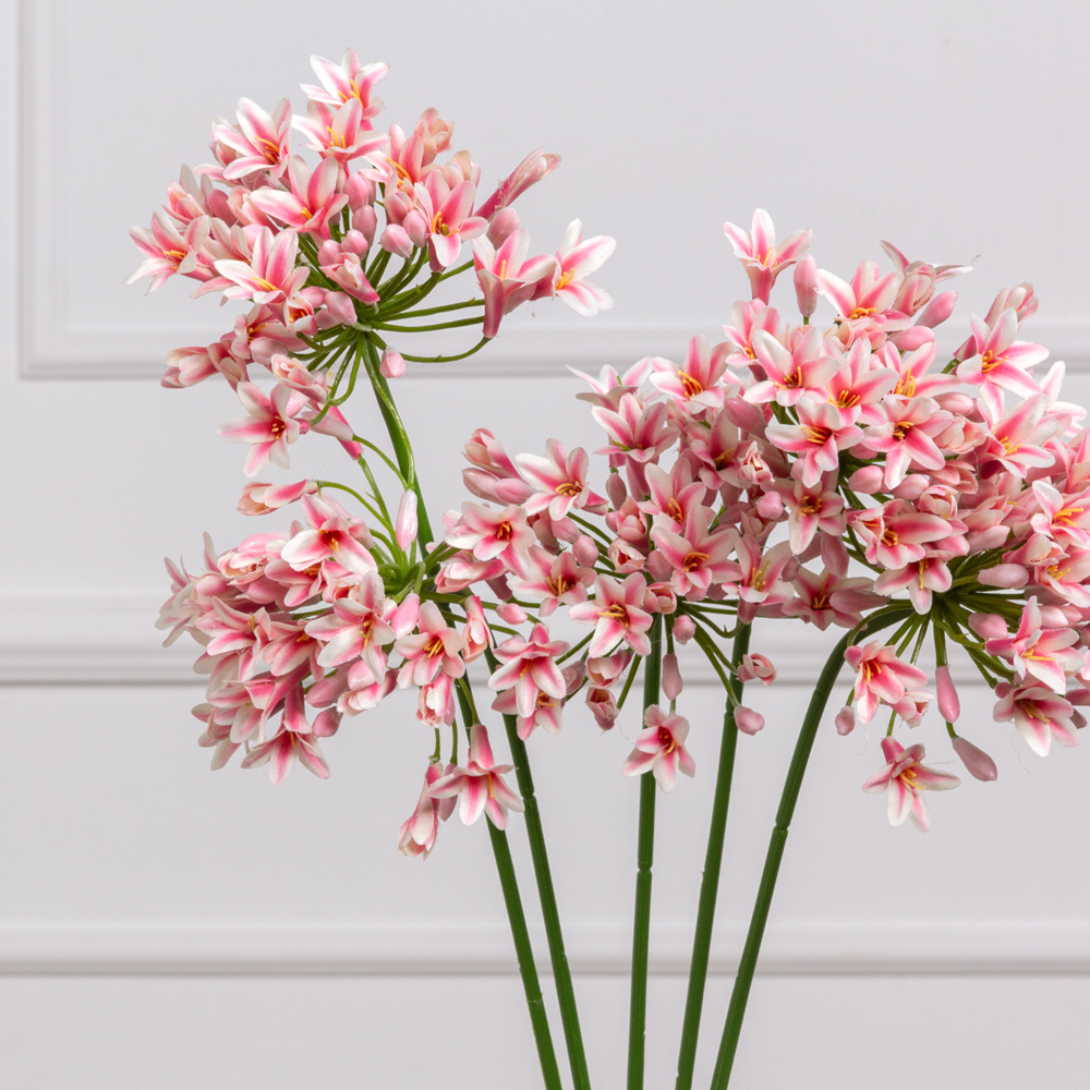 7141А/0443-11/1Р Агапантус искусственный зонтичный h75см, розовый_1