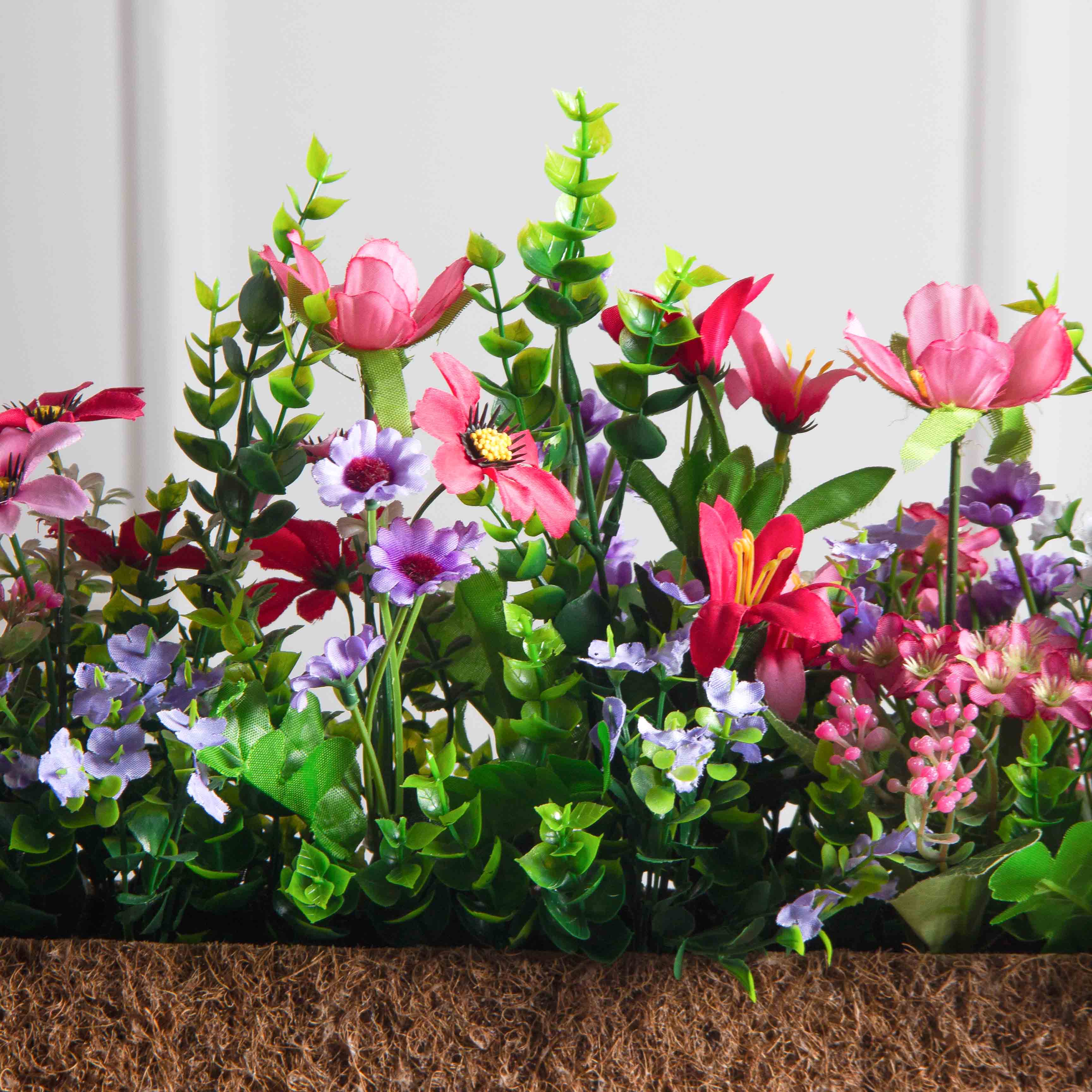 Ц427-1/3(з)(F) Композиция искусств. Цветочный микс с Колокольчиками в кокос. боксе 55,5х7,5х12см_4