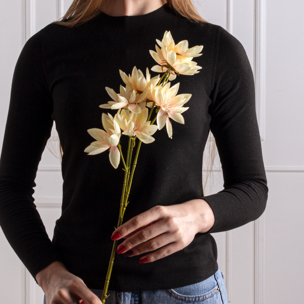 7141А/0443-10/20Р Морозник искусственный ветка. 10 голов, h55см, крем.розов._3