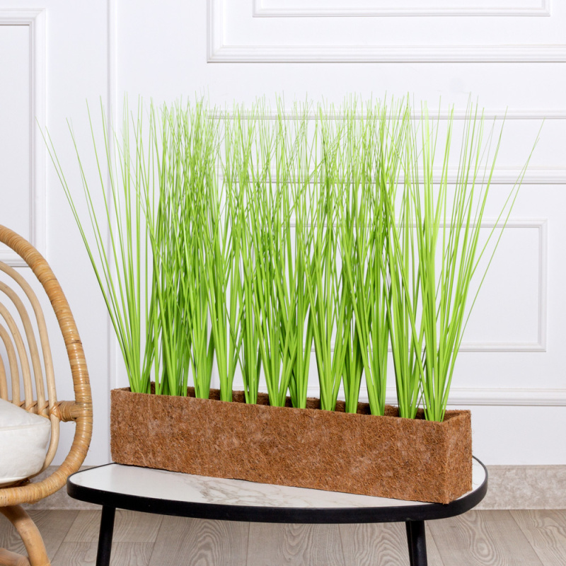 Т0088(Promo)(F) Трава Осока искусственная h43-45см в кокосовом боксе 50х10х10см_7