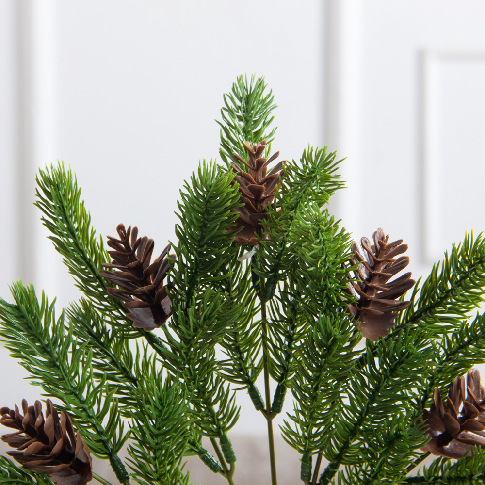 736А/9271-1009(F) Ветка еловая с шишками h33см(25+8см) 5веток,5шишек_4