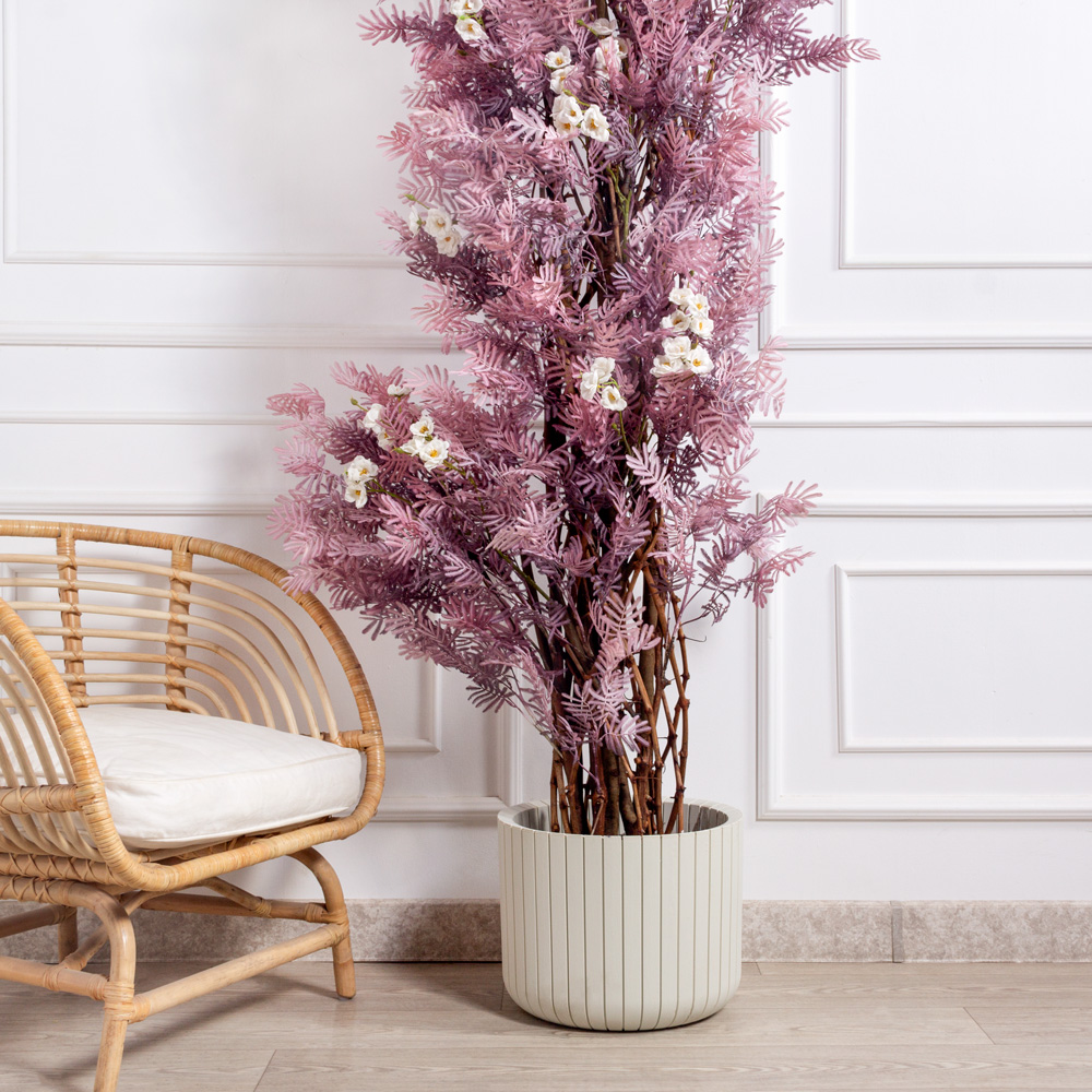 250ПР/РН/505/612(з)(F) Дерево искусственное интерьерное,  пристенное h250 d100см, пепельно-розовое_1